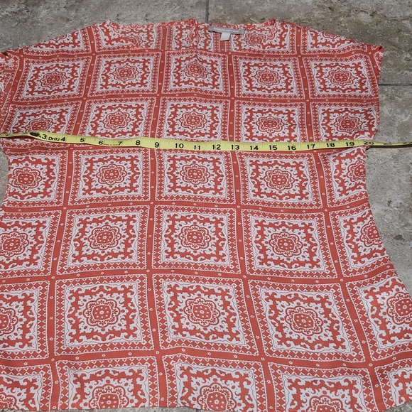 Banana Republic Orange and White Patterned Blouse - Picture 3 of 5